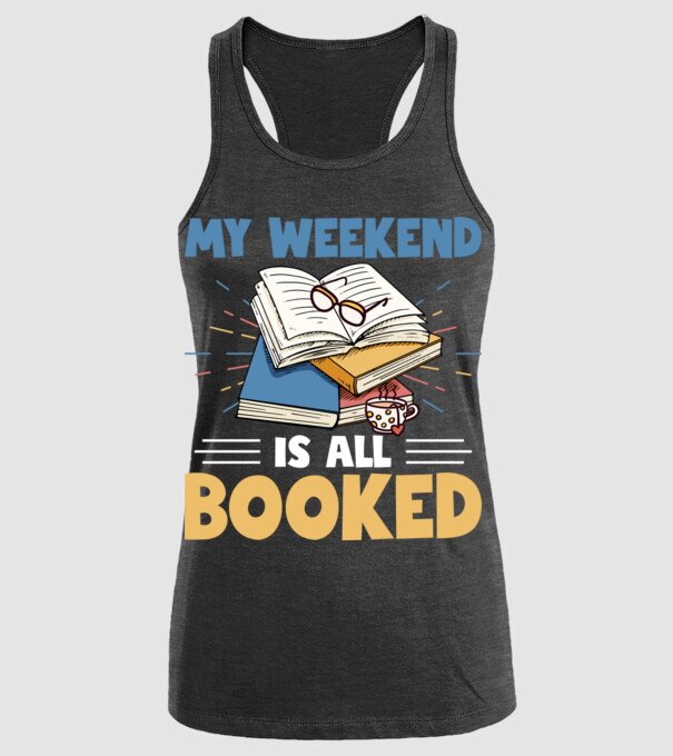 My weekend booked model negru pe tricou