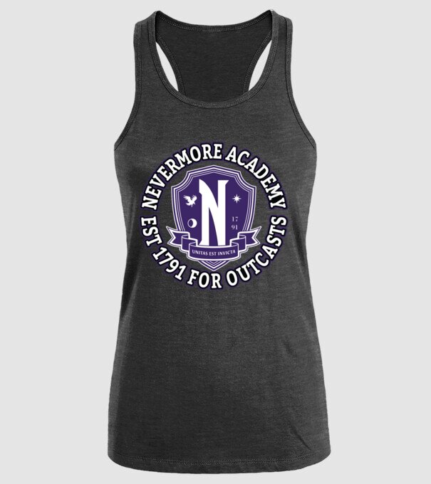 Nevermore academy model negru pe tricou