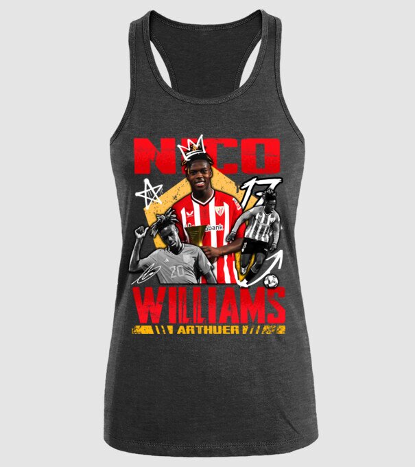 Nico Williams tribute model negru pe tricou