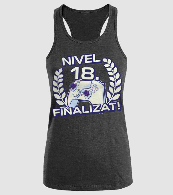 Nivel 18 finalizat! model negru pe tricou