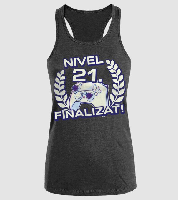 Nivel 21 finalizat! model negru pe tricou