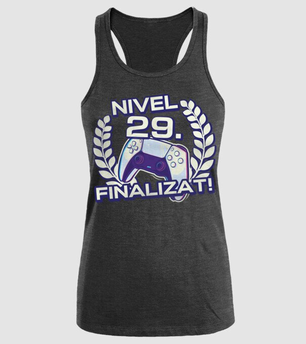 Nivel 29 finalizat! model negru pe tricou