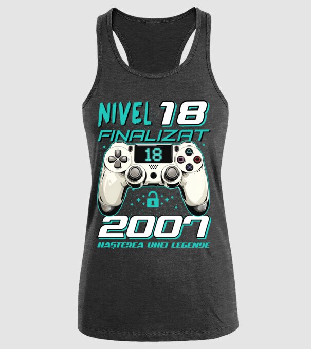 Nivel finalizat 18 2007 model negru pe tricou