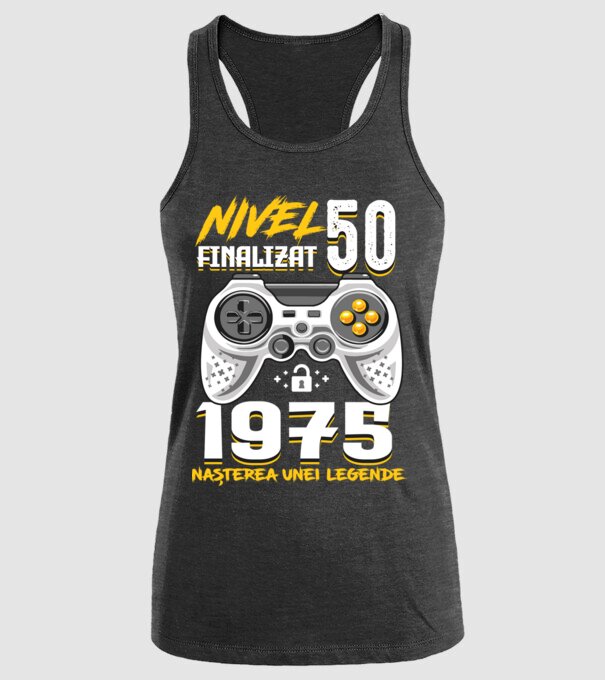 Nivel Finalizat 50 model negru pe tricou