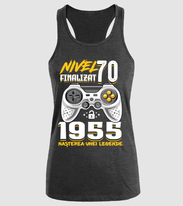 Nivel Finalizat 70 model negru pe tricou
