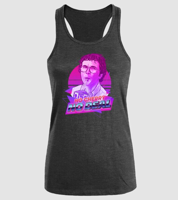 no cherry no deal stranger things model negru pe tricou