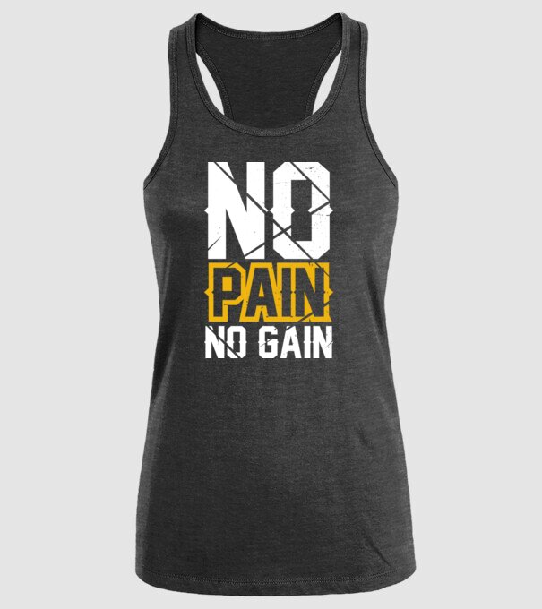 No Pain No Gain model negru pe tricou