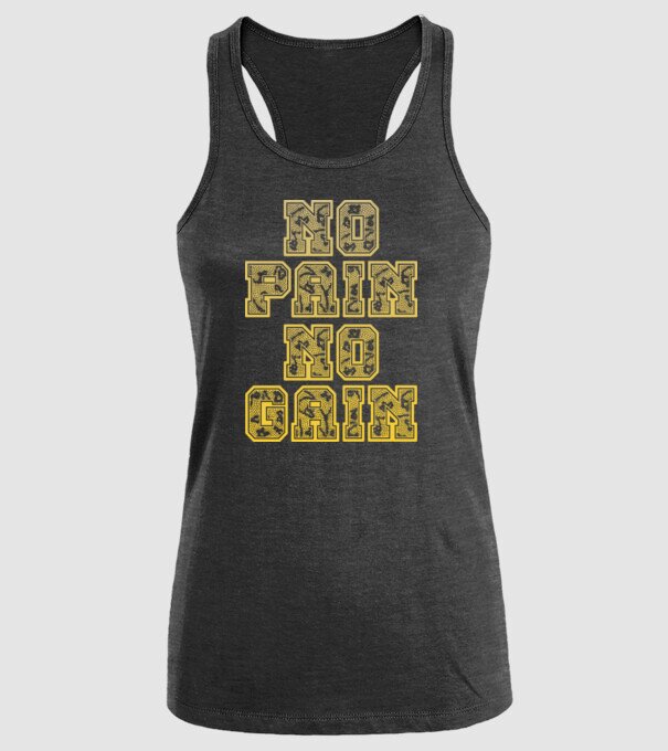 No Pain No Gain model negru pe tricou