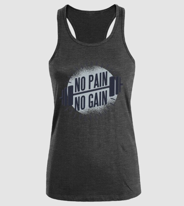 No pain no gain round model negru pe tricou