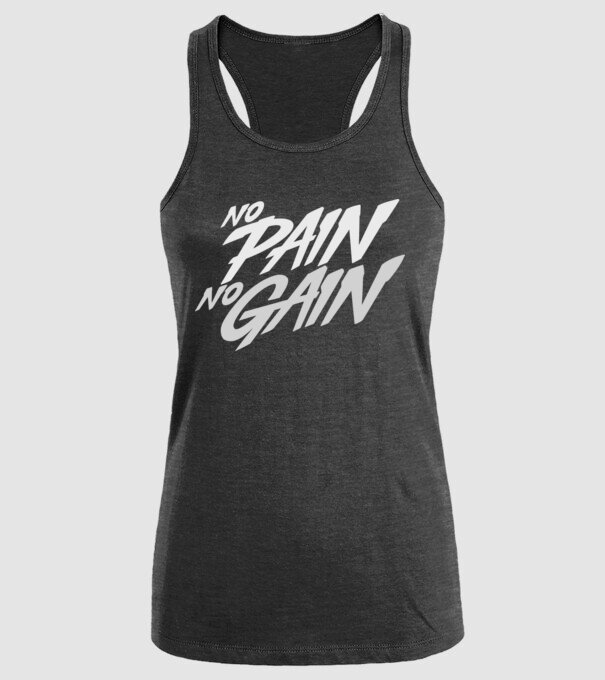 No Pain No Gain typography model negru pe tricou