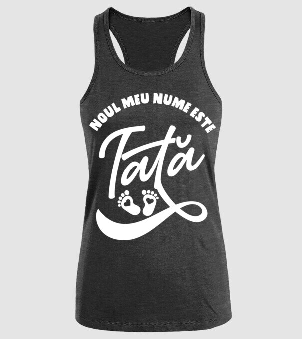 Noul meu nume este Tată model negru pe tricou