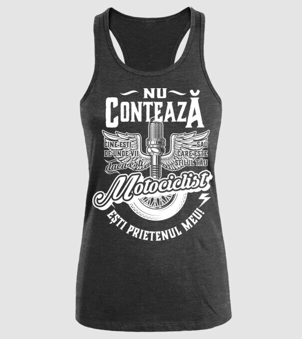 Nu contează cine ești, de unde vii sau care este stilul tău, dacă ești motociclist ești prietenul meu! model negru pe tricou