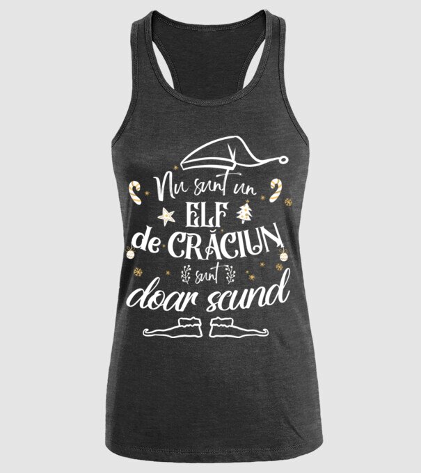 Nu sunt un elf de Crăciun, sunt doar scund Negru model negru pe tricou