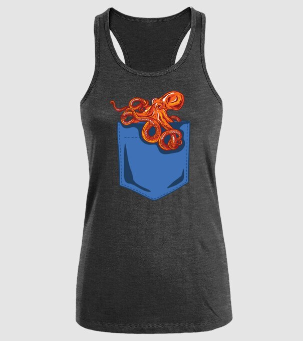 Octopus model negru pe tricou