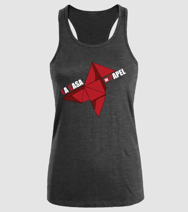origami la casa de papel model negru pe tricou