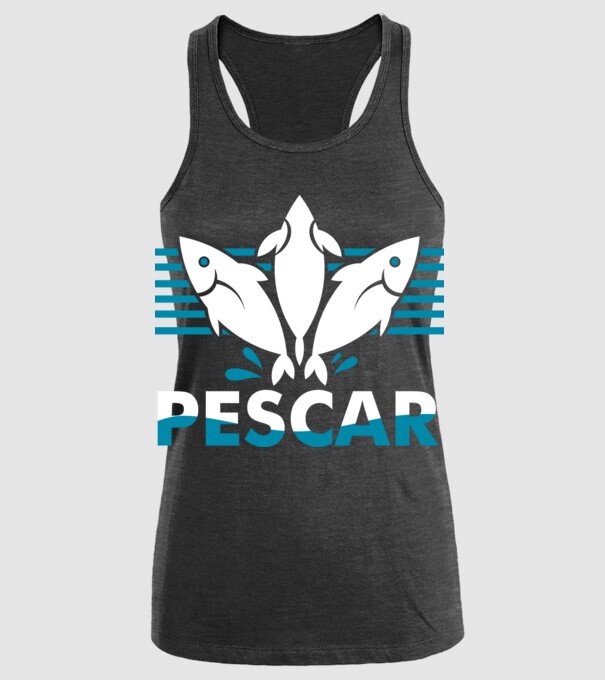 Pescar original model negru pe tricou