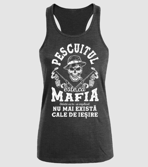 Pescuitul este ca mafia, odată ce te-ai implicat, nu mai există cale de ieșire model negru pe tricou
