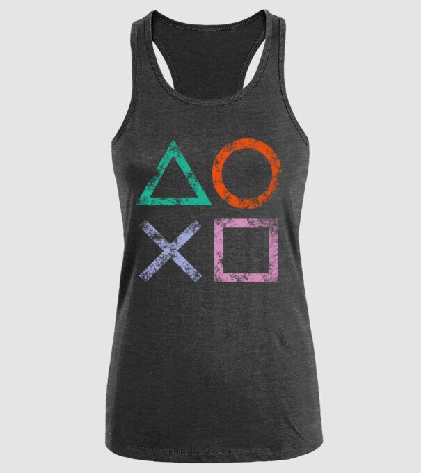 PlayStation icon model negru pe tricou