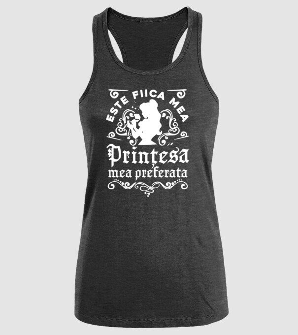 Prințesa mea preferată este fiica mea! model negru pe tricou