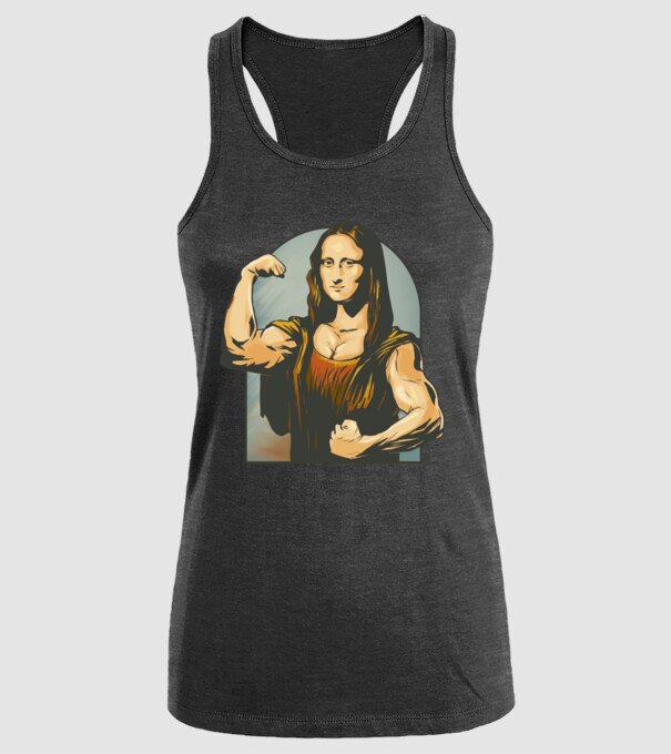 Pumped Mona model negru pe tricou