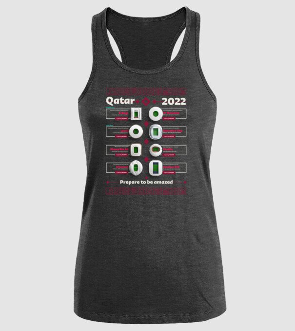Qatar 2022 Stadiums model negru pe tricou