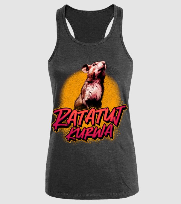 Ratatuj kurwa model negru pe tricou