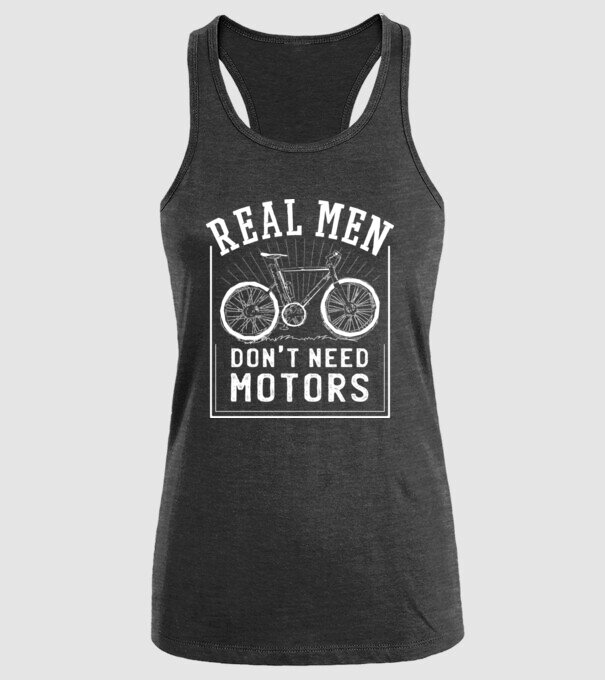 real man dont need motors model negru pe tricou
