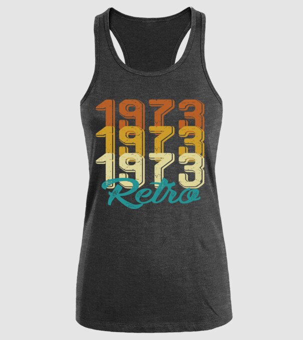 Retro 1973 model negru pe tricou