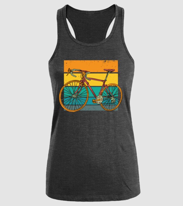 Retro bike model negru pe tricou