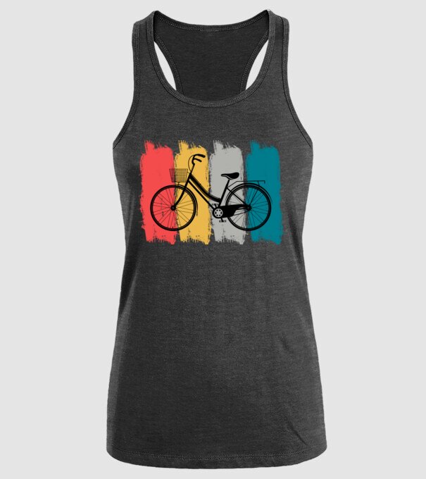 Retro city bike model negru pe tricou