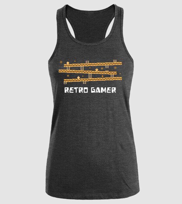 Retro gamer 2 model negru pe tricou