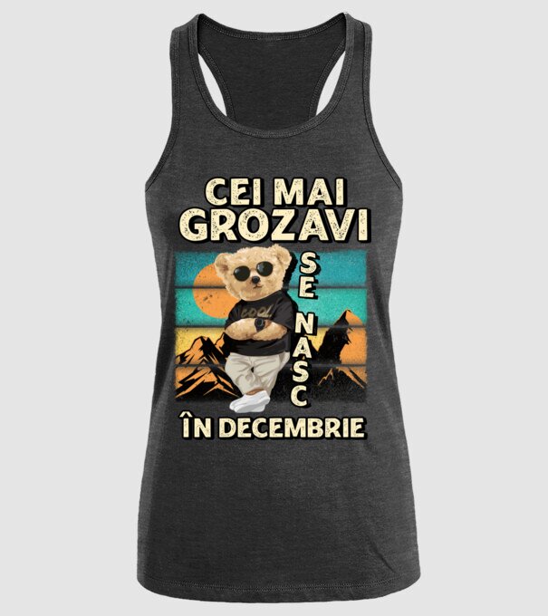RETRO teddy DECEMBRIE model negru pe tricou