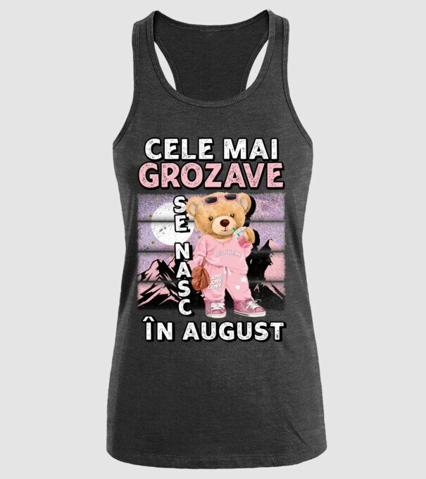 RETRO teddy fetişcană AUGUST model negru pe tricou