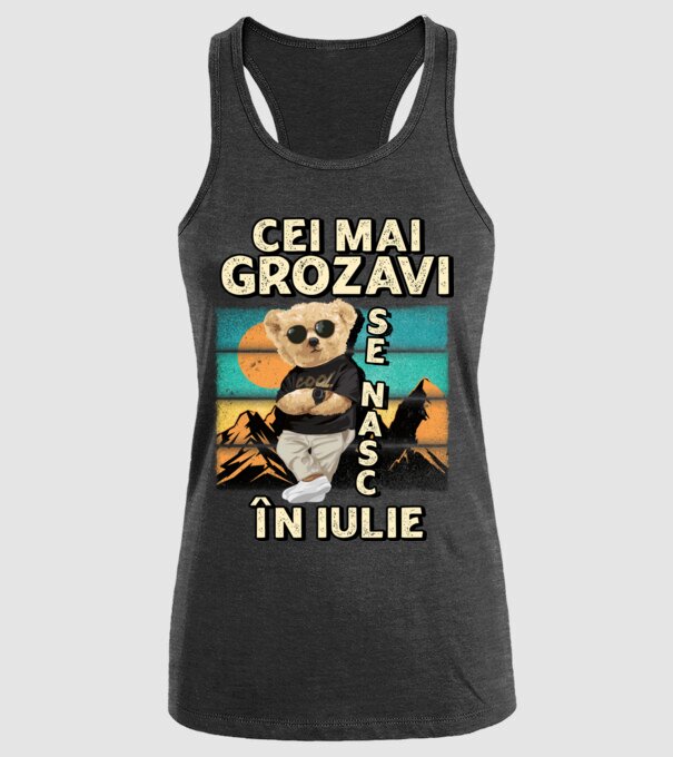 RETRO teddy IULIE model negru pe tricou