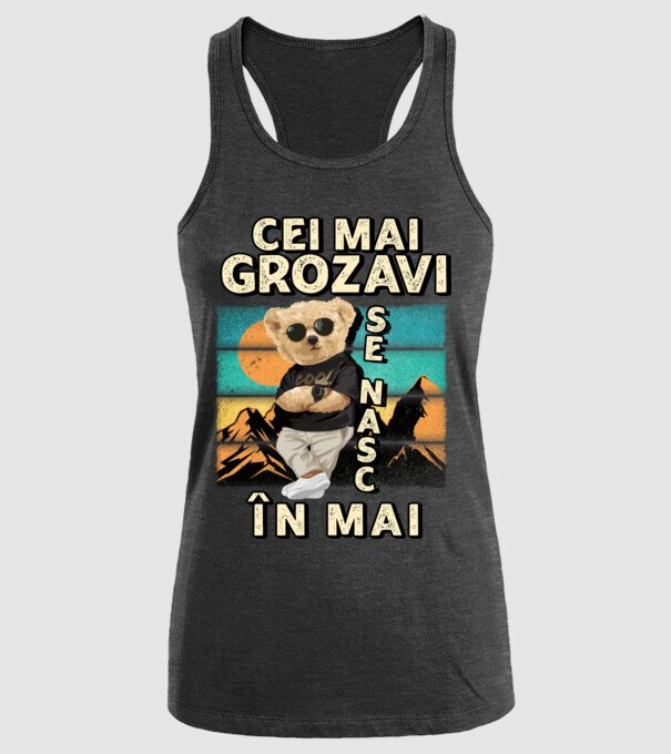 RETRO teddy MAI model negru pe tricou