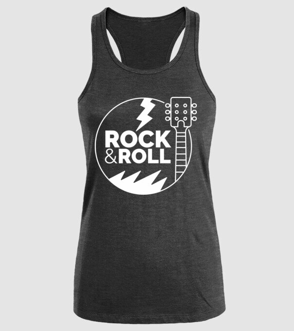 Rock n roll model negru pe tricou