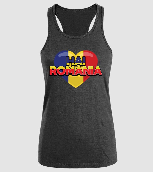 Romania heart model negru pe tricou