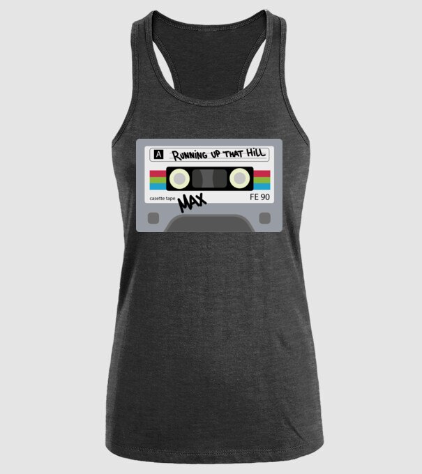 running up that hill casette model negru pe tricou
