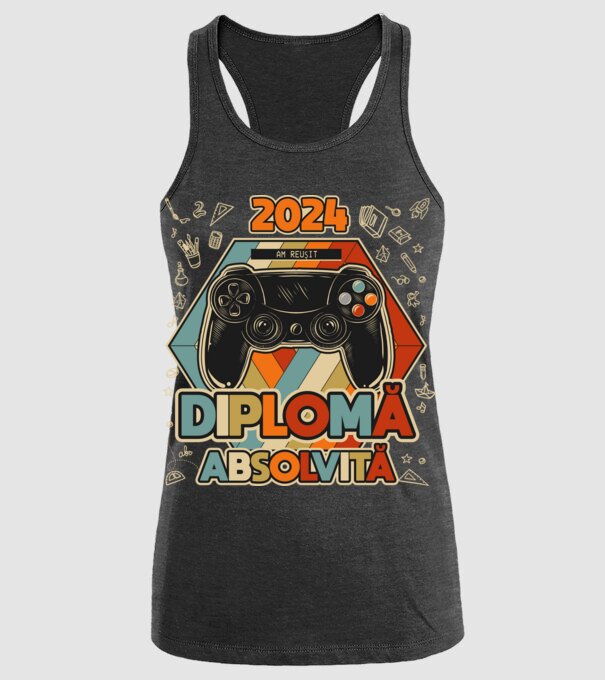 școala generală diplomă model negru pe tricou