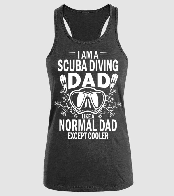 Scuba Dad model negru pe tricou