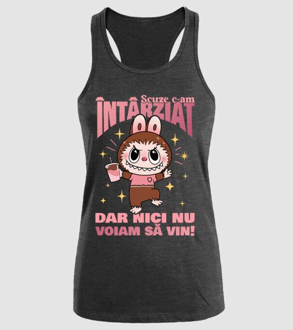 Scuze c-am întârziat model negru pe tricou