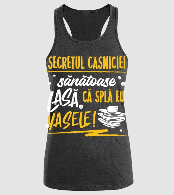 Secretul căsniciei sănătoase model negru pe tricou