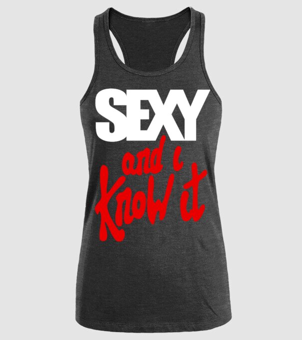 Sexy And I Know It model negru pe tricou