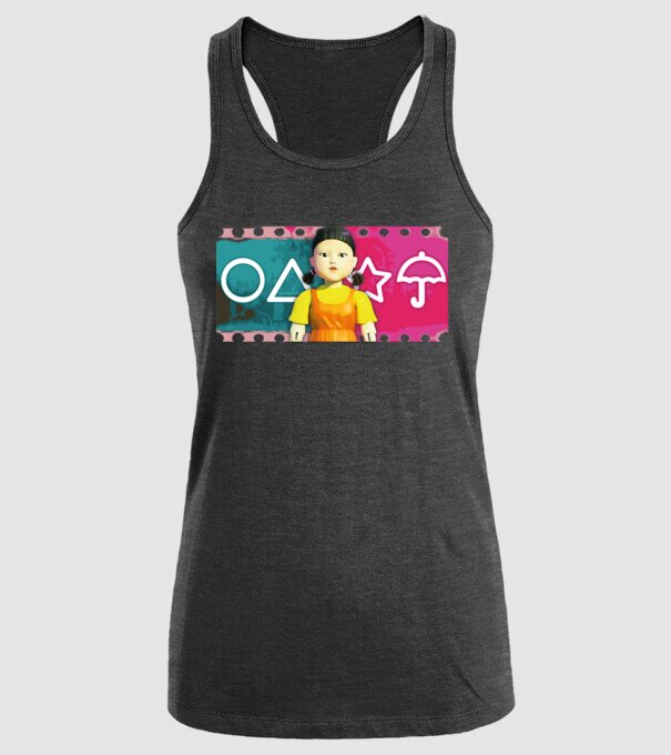 squid game drawing model negru pe tricou