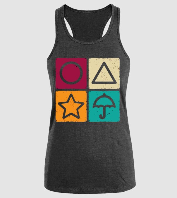 squid game motive game model negru pe tricou