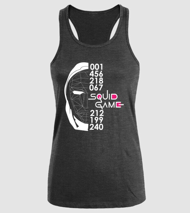 squid game numbers model negru pe tricou