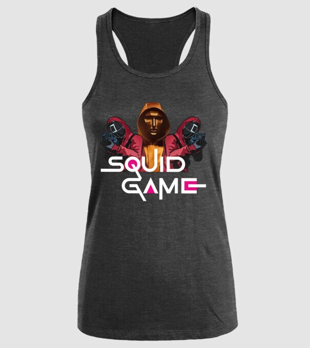 squid game poster model negru pe tricou