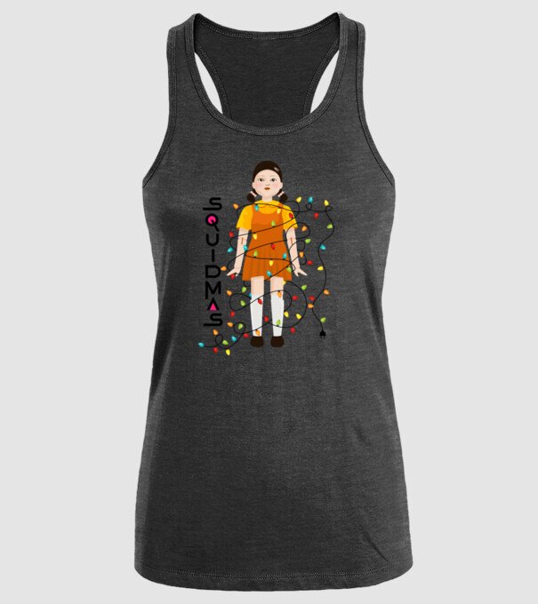 squidmas girl model negru pe tricou