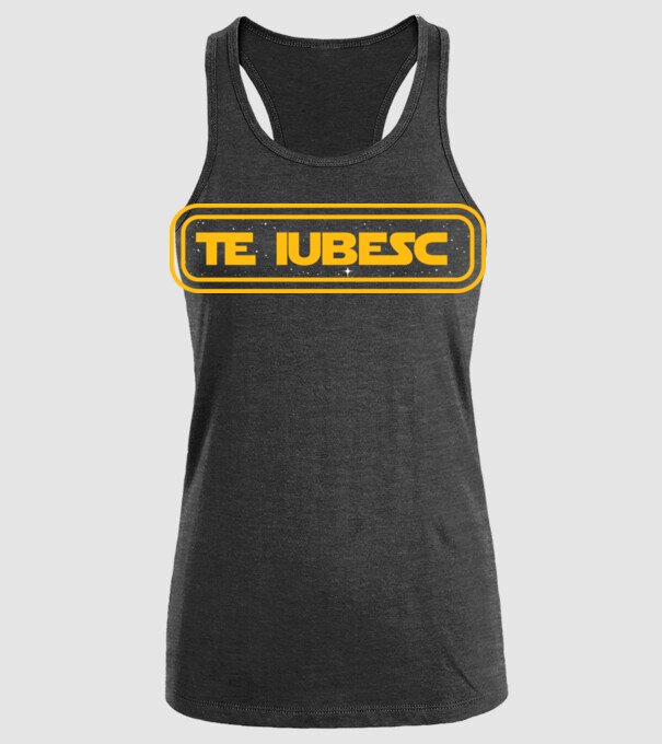 Starwars couple shirt model negru pe tricou
