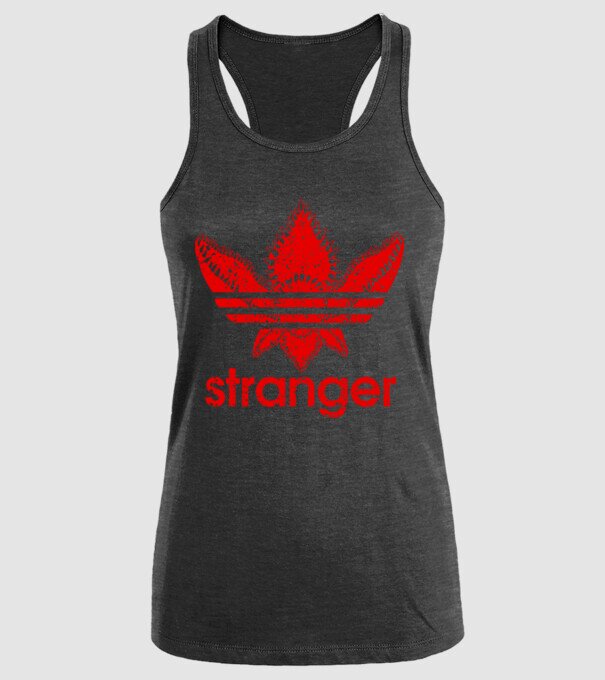stranger logo red model negru pe tricou